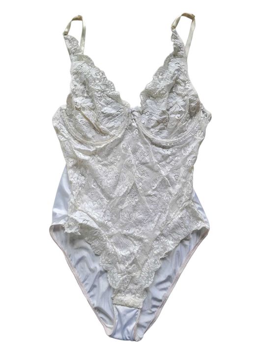 Białe body 36C 80C bielizna damska koronkowa 38,M