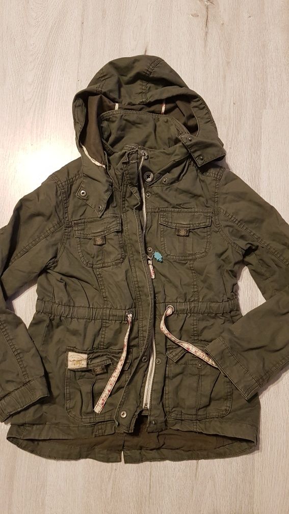 H&M kurtka jesienna wiosenna parka khaki roz. 146