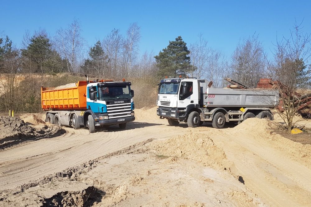 Sprzedaż, transport, piach, piasek, ziemia, żwir gruz zasyp fundamenty