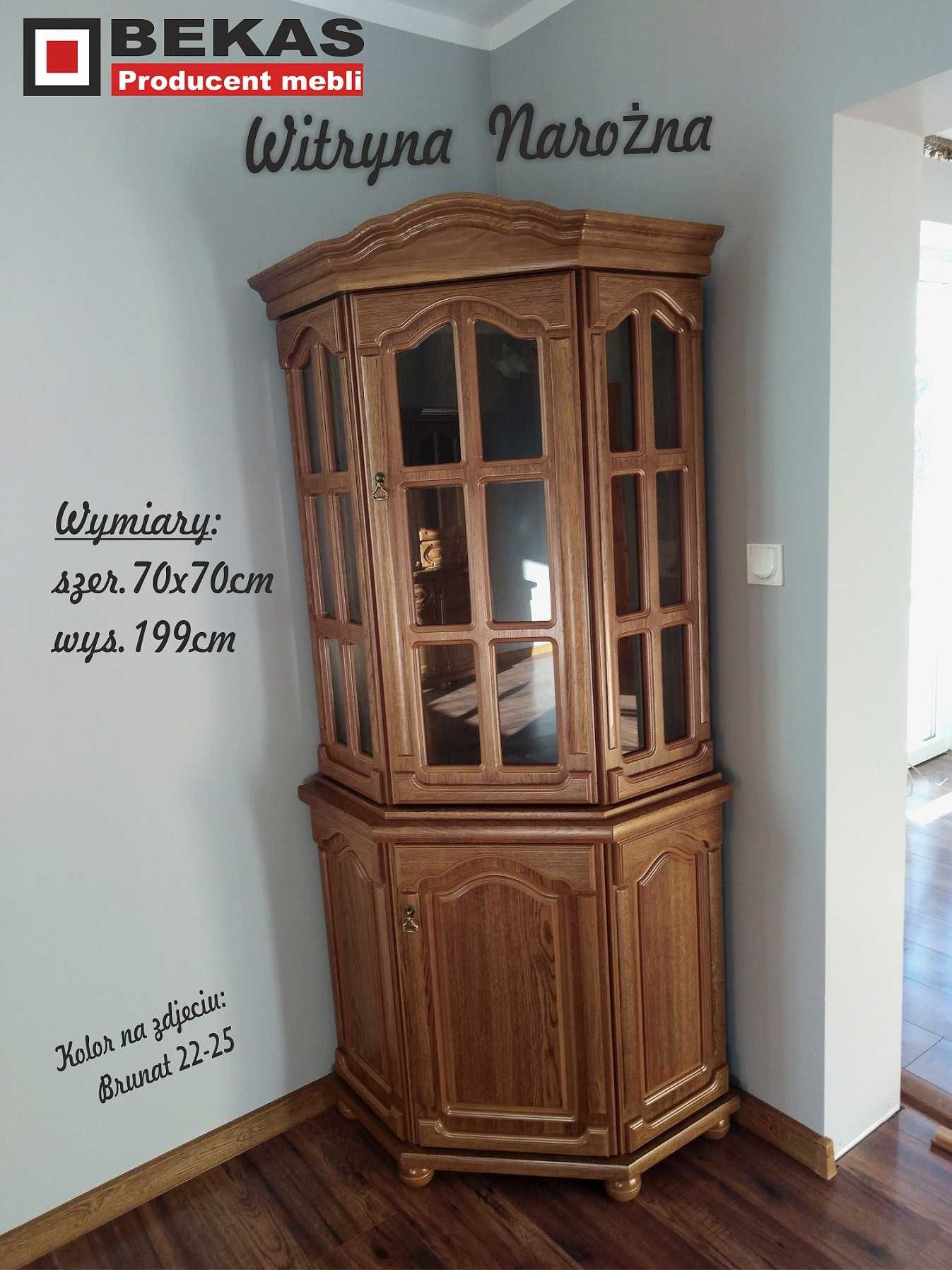 Promocja Stylowa Witryna 180 Teak Lakierowana Nowa Bekas