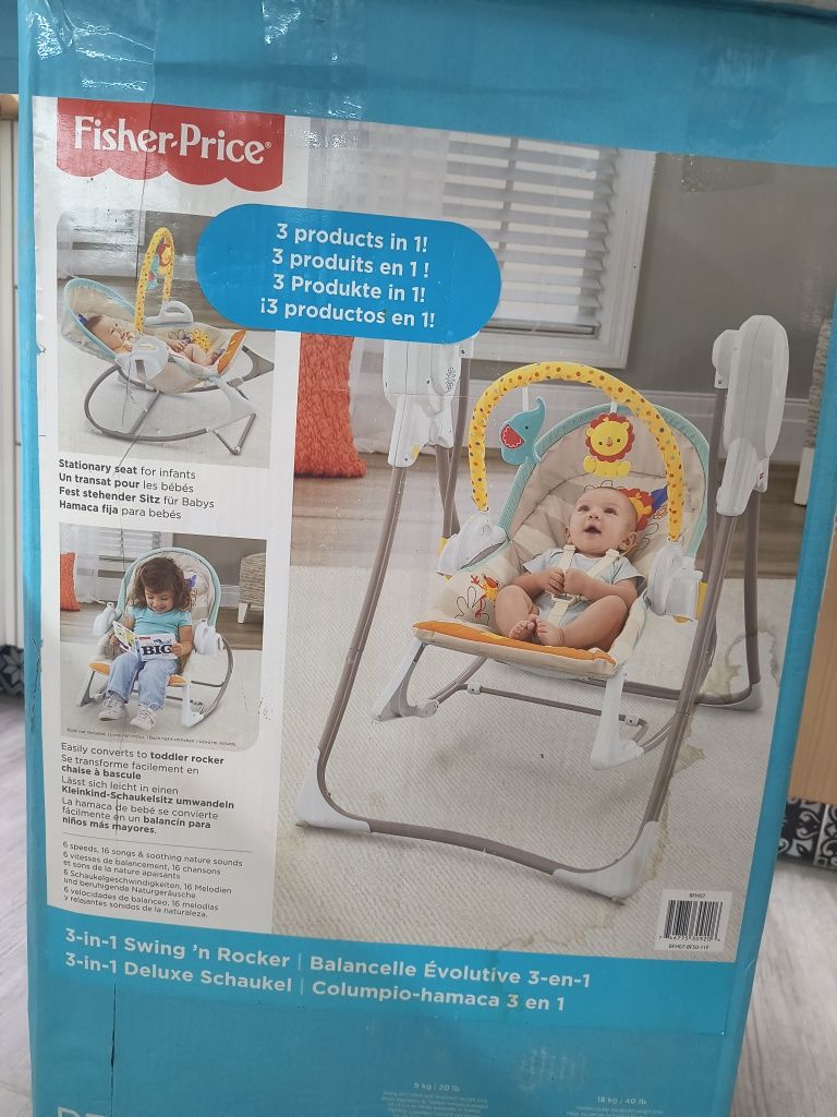 Fisher-Price Huśtawka fotelik bujaczek 3W1 BFH07