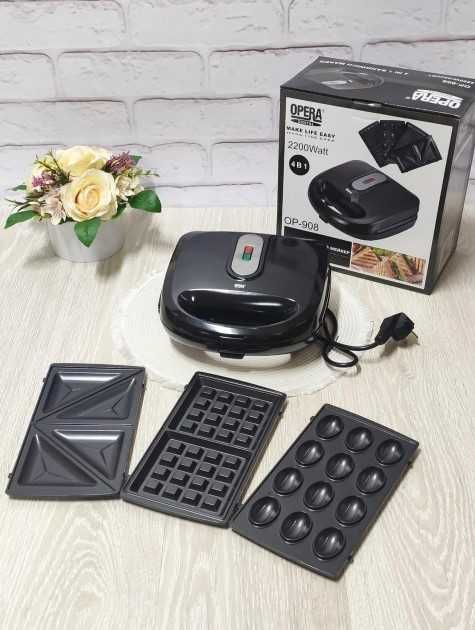 Бутербродница Мультипекарь 4 В 1 Орешница Гриль Сендвичница Вафельница