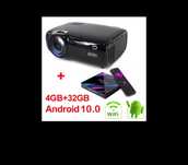 Projector LED com opção de TV BOX ANDROID 12  CINEMA EM SUA CASA .