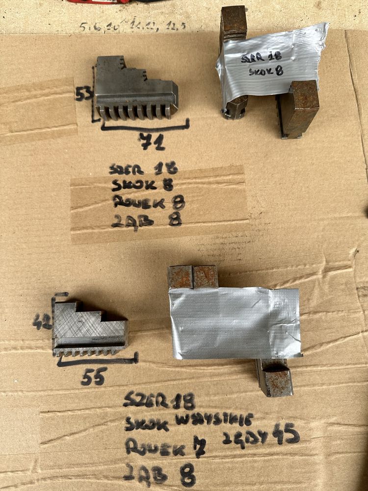 Szczęki tokarskie do uchwytu 125 mm szerokosc 18 mm