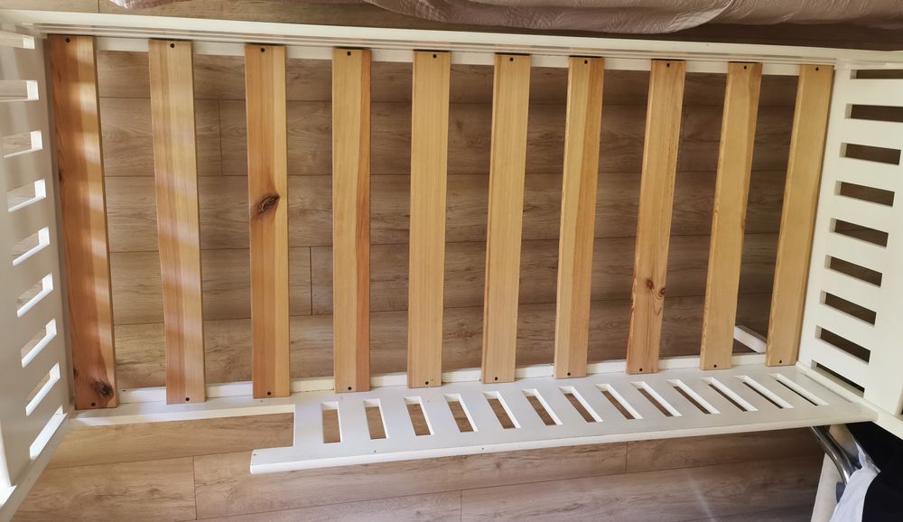 Łóżko piętrowe Lano Meble Ignaś używane 80x180 białe brak schodków