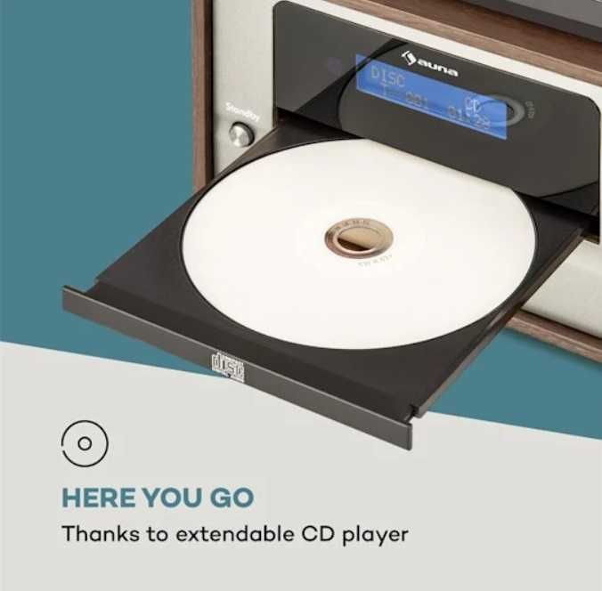 Wieża stereo retro gramofon DAB+/FM/BT/CD  Auna  G-285