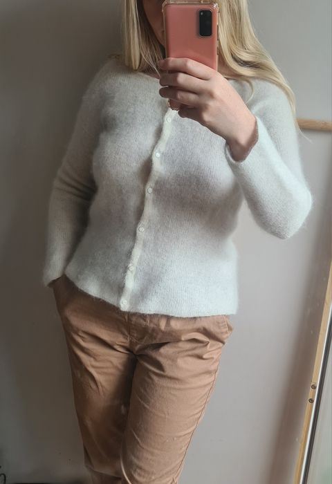 Sezane kremowy sweterek alpaka  gaspard xs / s