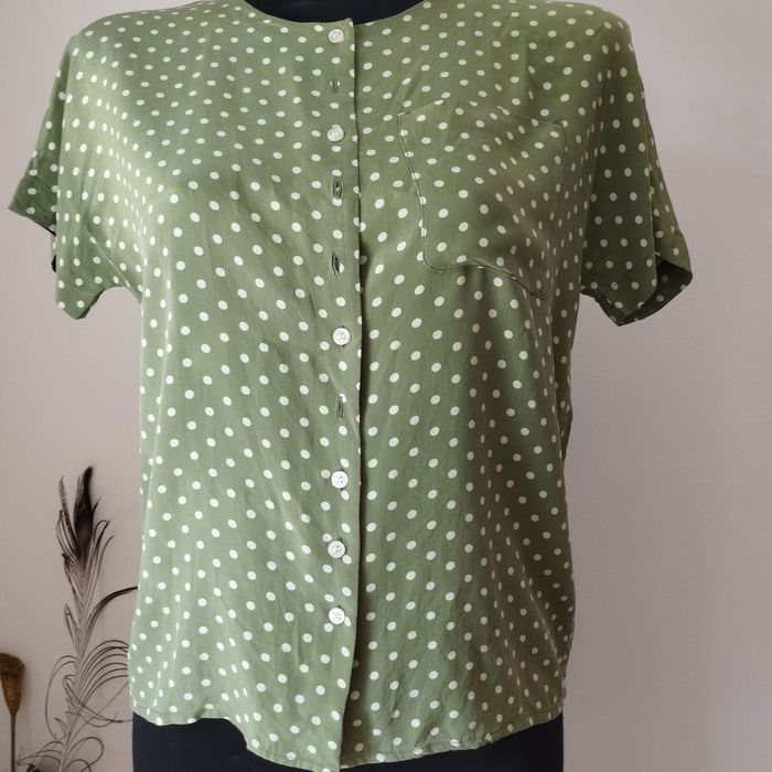 Jedwabna bluzka w groszki