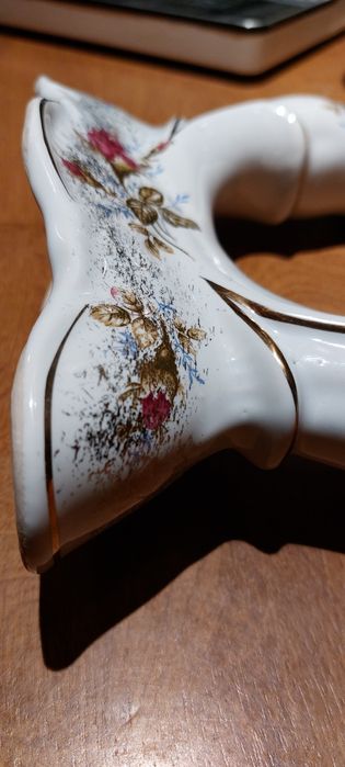 Świecznik 2 ramienny porcelana Chodzież duży  róże