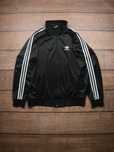 Vintage Retro Adidas 3Stripes Czarna bluza rozpinana bez kaptura