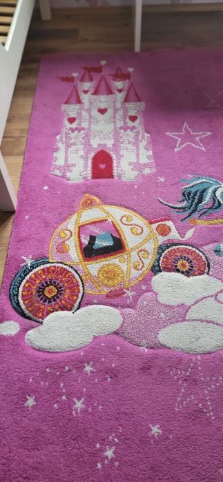 Dywan Diamond jednorożec zamek dla księżniczki 160x230 cm.