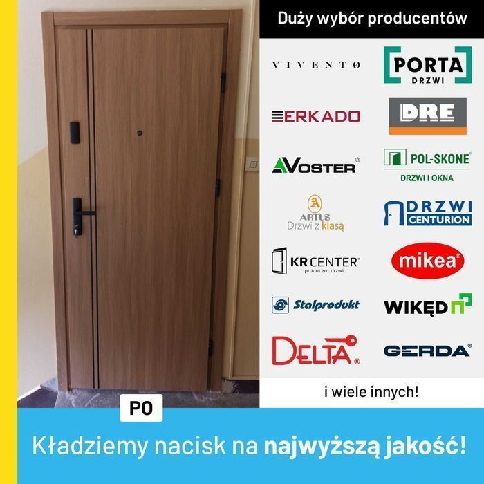Drzwi z MONTAŻEM WEJŚCIOWE, wewnątrzklatkowe, dźwiękoszczelne