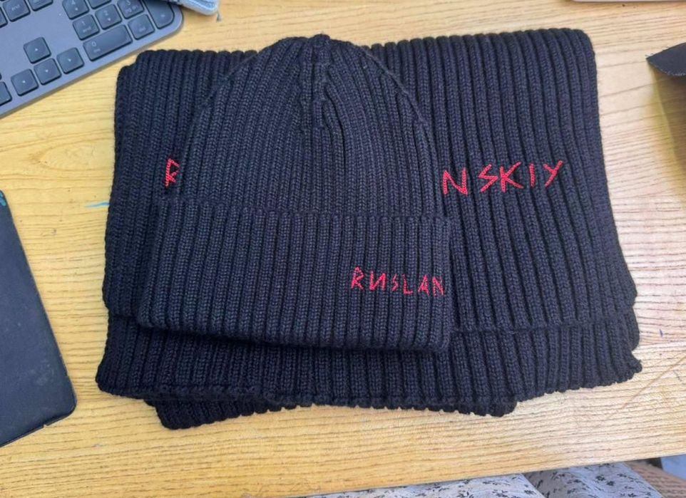 Шапка жіноча зимова  шарф чорна коричнева ryslan baginskiy  багінський