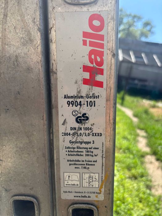 Тура-вышка аллюминиевая на колесах Hailo, производство Германия