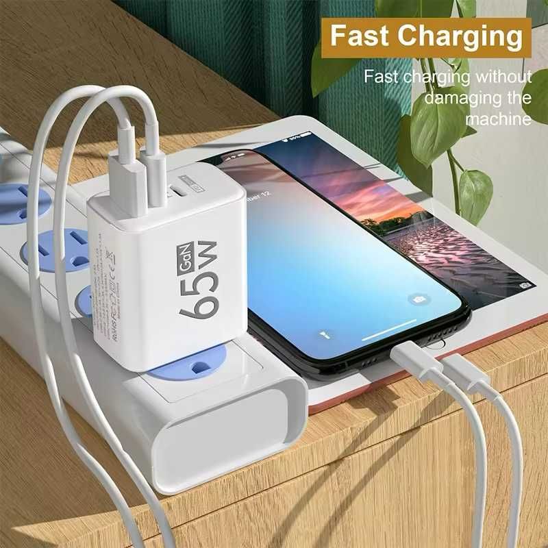 SZYBKA ładowarka kostka sieciowa FASTCHARGE usb c PD 65W