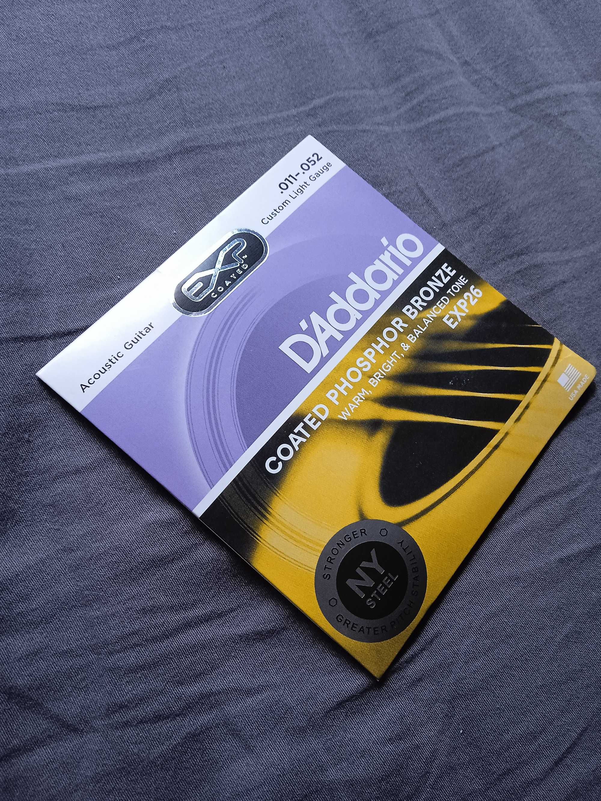 D'Addario EXP26 struny-gitara akustyczna 11-52 COATED PHOSPHOR BRONZE