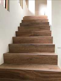 Płytki na schody jak NATURALNE drewno 100x30 deska