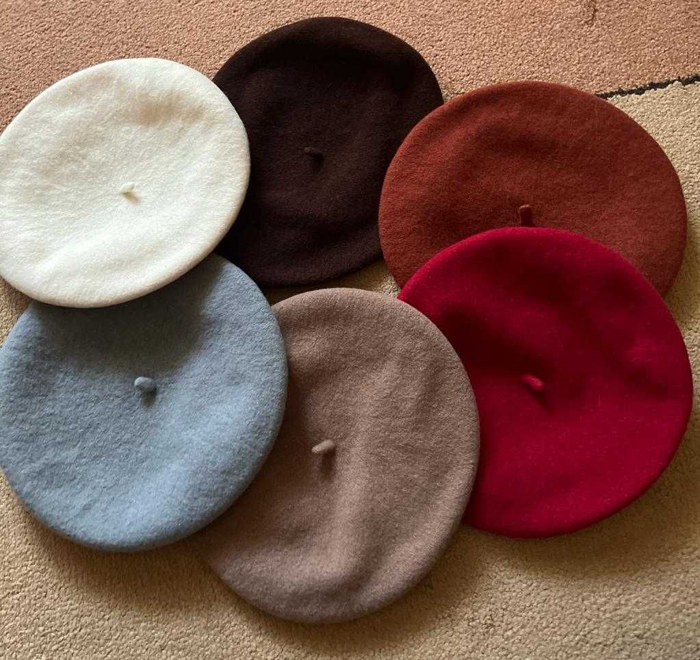 beret damski – 100% wełna – kolory