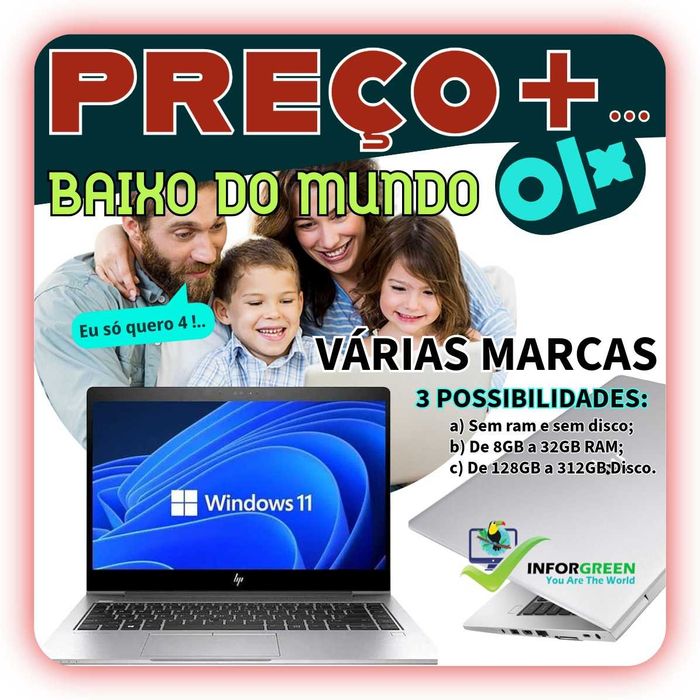 Portátil HP Dell Lenovo e Outros ao preço mais baixo do Mundo - DESDE: