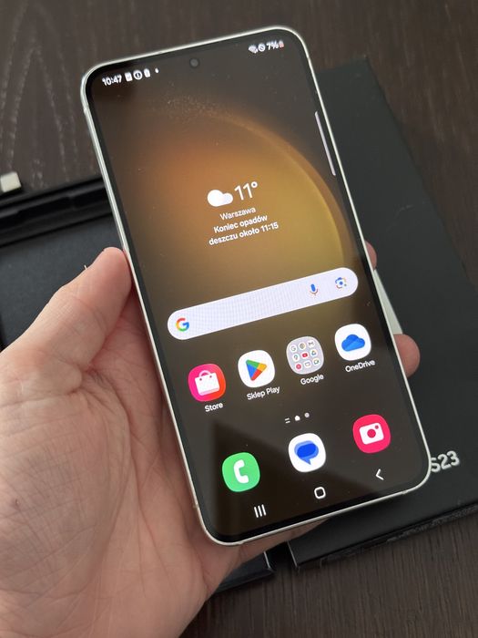 Samsung S23 biały z pudełkiem – jak nowy, bez blokad