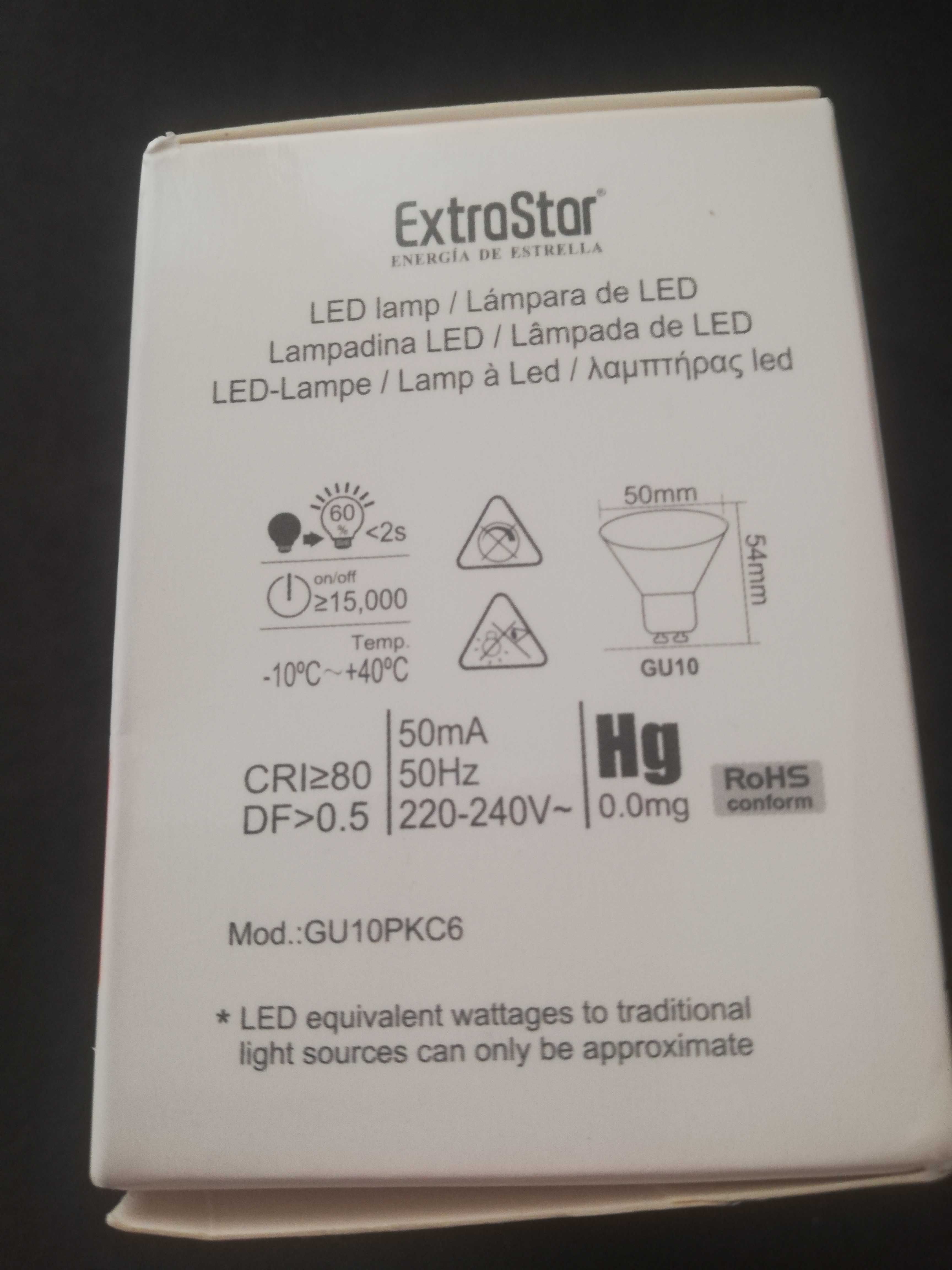 2 sztuk żarówek LED GU10 6 W ExtraStar 6500K.