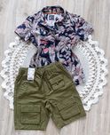 Komplet dla chłopca szorty cargo Matalan hawajska koszula 116cm