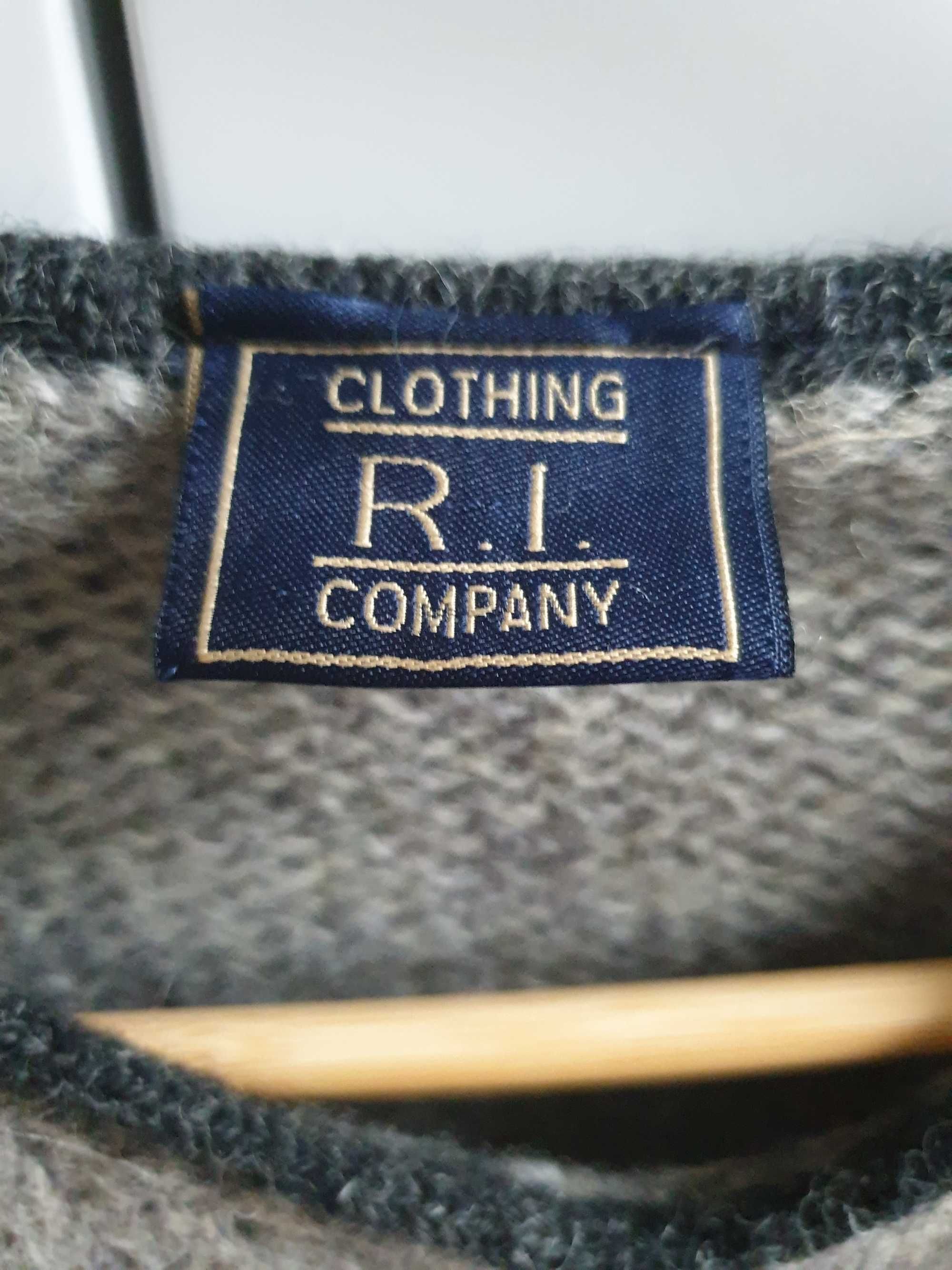 Męski sweter wełniany szary 100% wełna M oversize