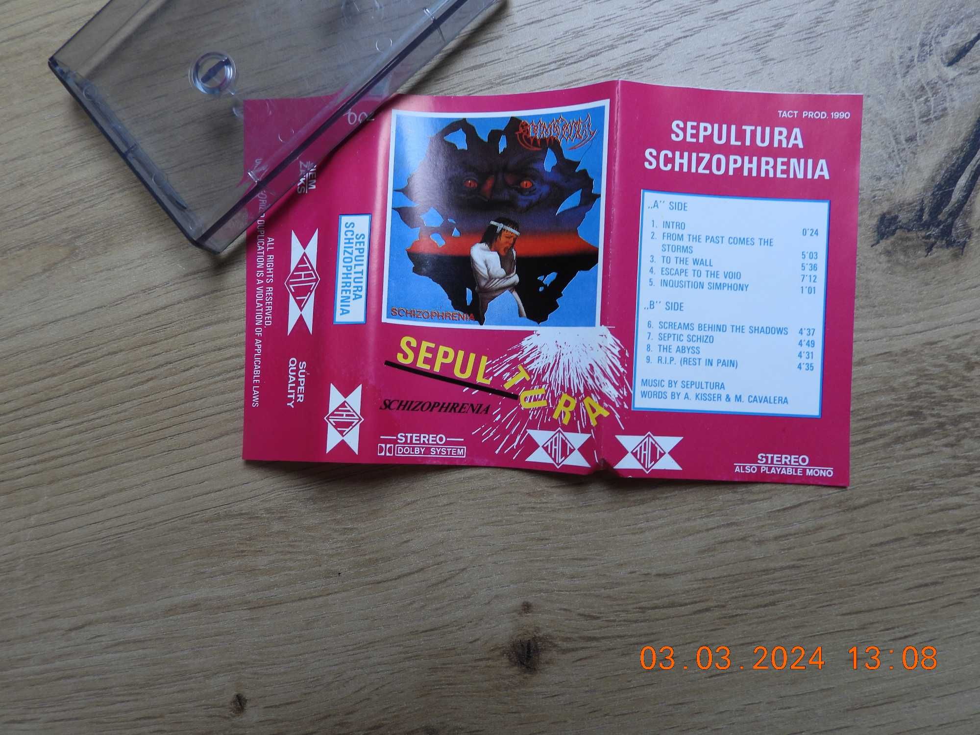 Wkładka/okładka kasety: SEPULTURA - Schizophrenia