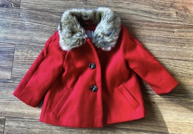 Płaszcz dla dziewczynki z futerkuem 3-6mc