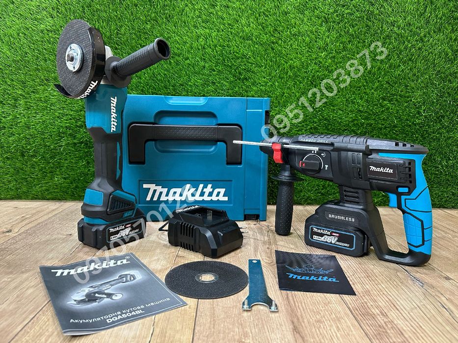 Набор 2/1 Makita Болгарка DGA504BL Перфоратор DHR202 c акб 36V 8Ah