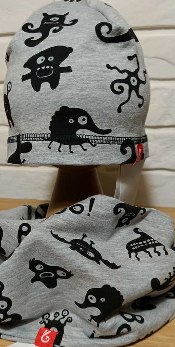 Bexa zestaw komplet czapka komin STWORKI roz.44  6-12m-cy