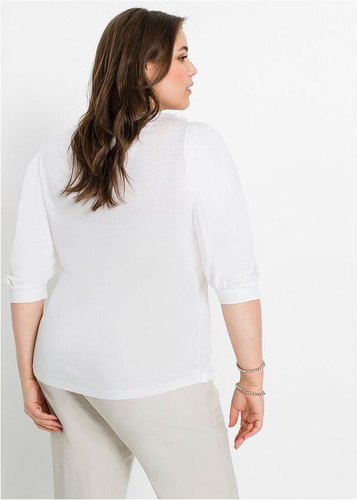 AG3991 bluzka z balonowymi rękawami biała 36/38.