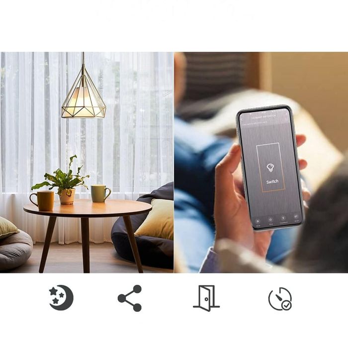 Inteligentny Włącznik Światła WiFi Dotykowy Panel Szklany Alexa Google
