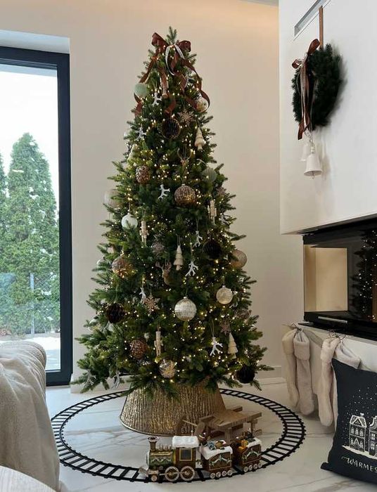Sztuczna Choinka 220 cm PE Silikonowe Gałązki Choinka Jak Żywa Premium