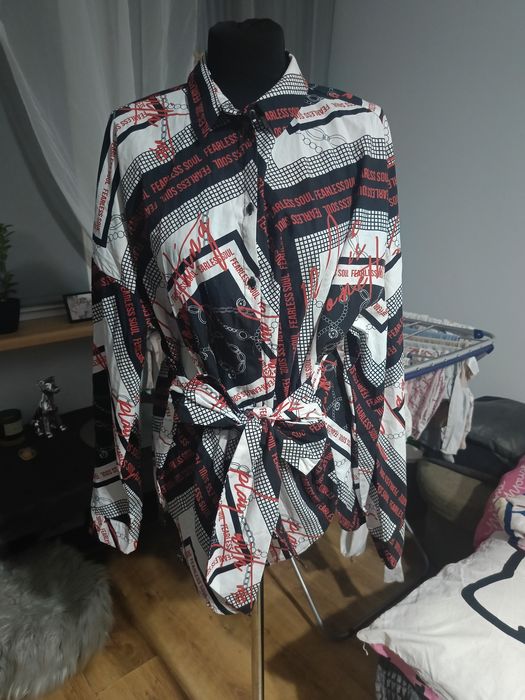 Piękna bawelniana koszula z długim rękawem i wiązaniem Mohito rozmiar