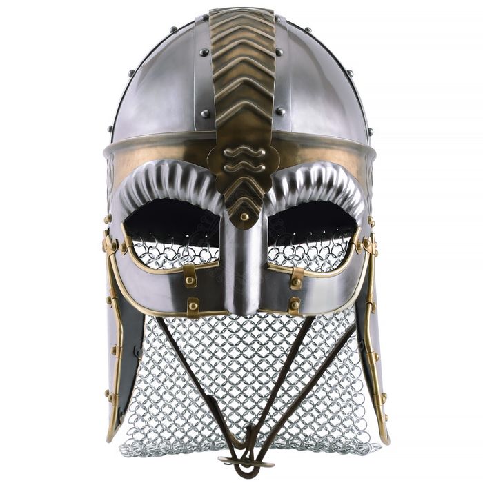 Spectalny hełm Beowulf z osłonami policzkowymi i ogonem