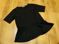 Milla bluzka czarna z falbanką elegancka grubsza rozm 42 XL