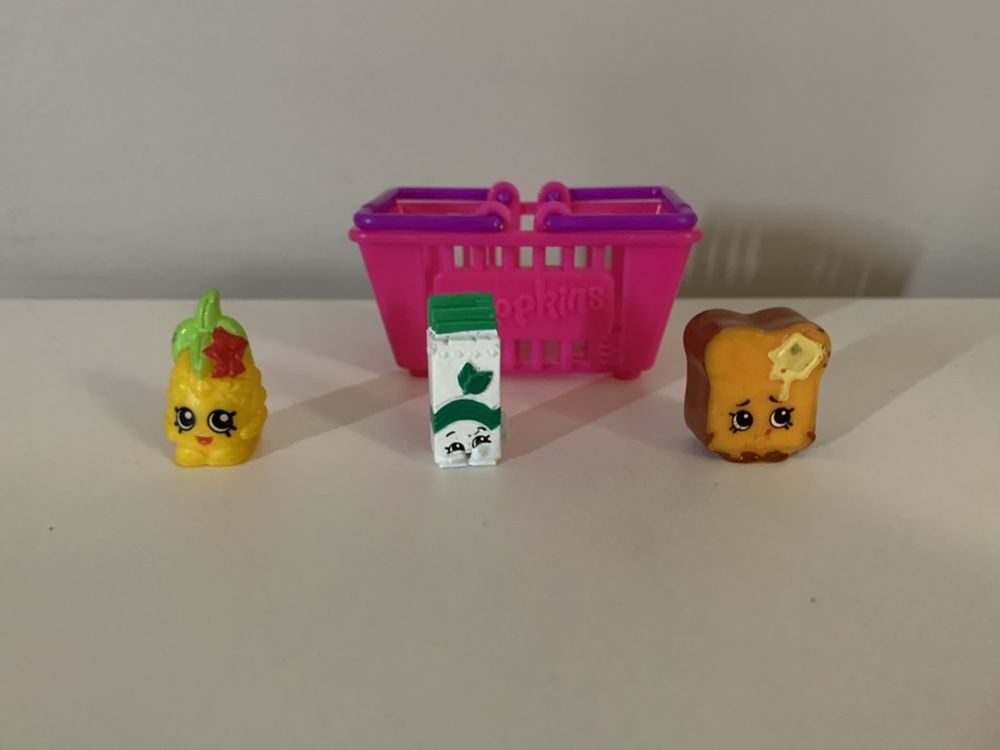 Shopkins - zestaw 3 figurek + koszyk na zakupy