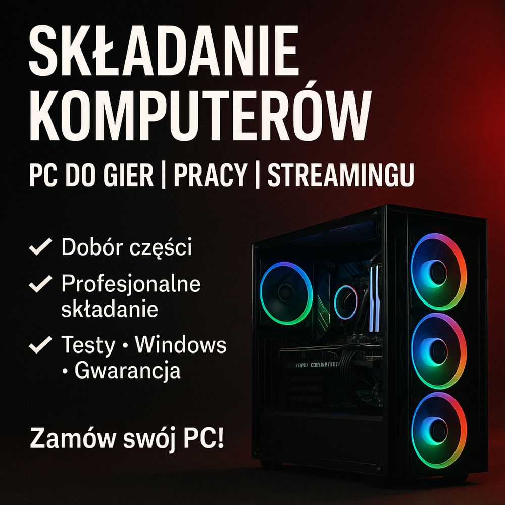 Składanie komputerów na zamówienie | PC do GIER / PRACY / STREAMOWANIA