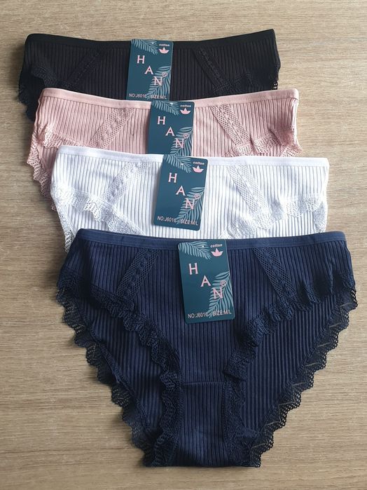 4×Damskie majtki figi w prążek M /L