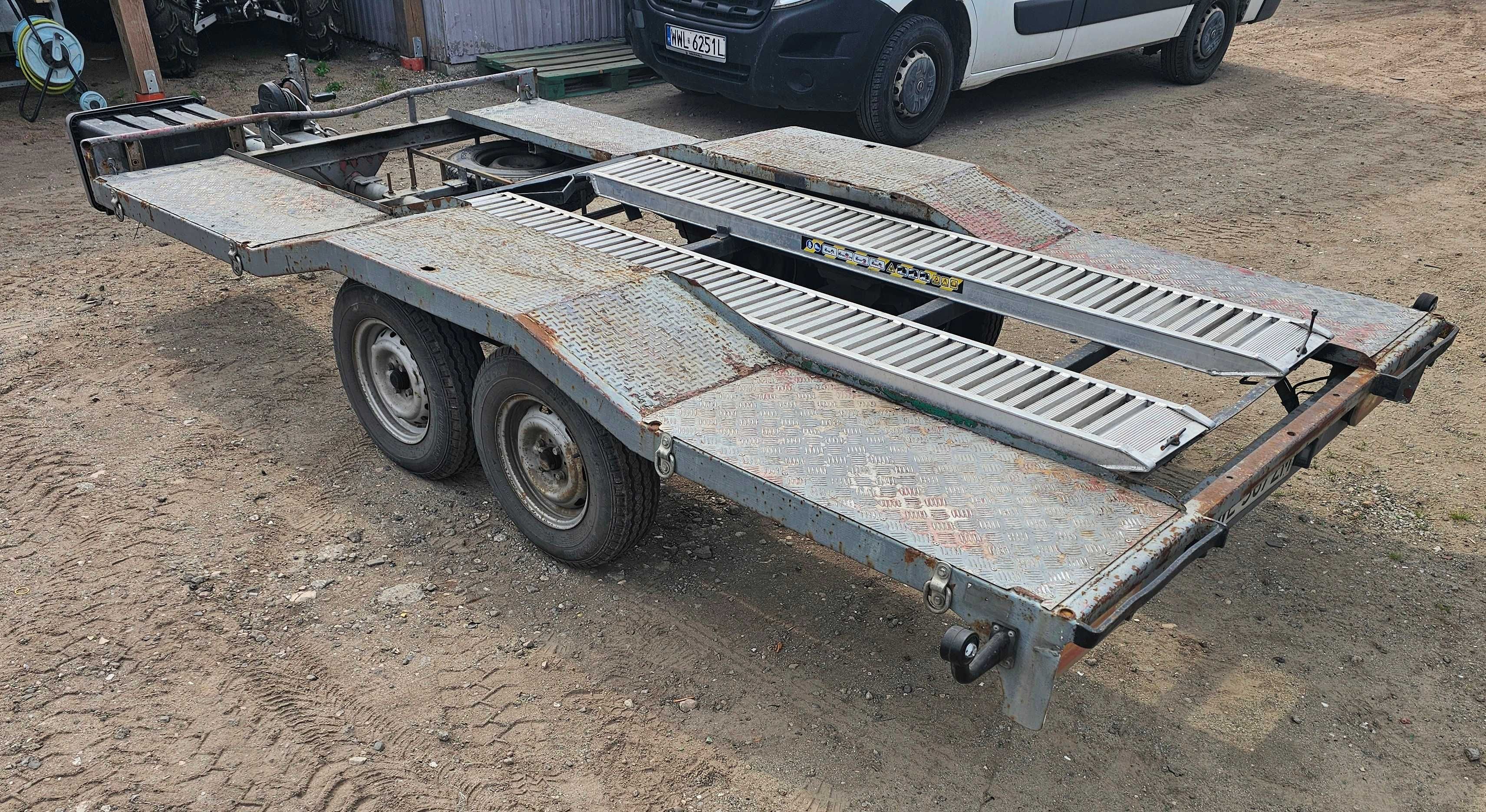 PRZYCZEPA LAWETA SAM Najazdy aluminium Lampy Dynamiczne