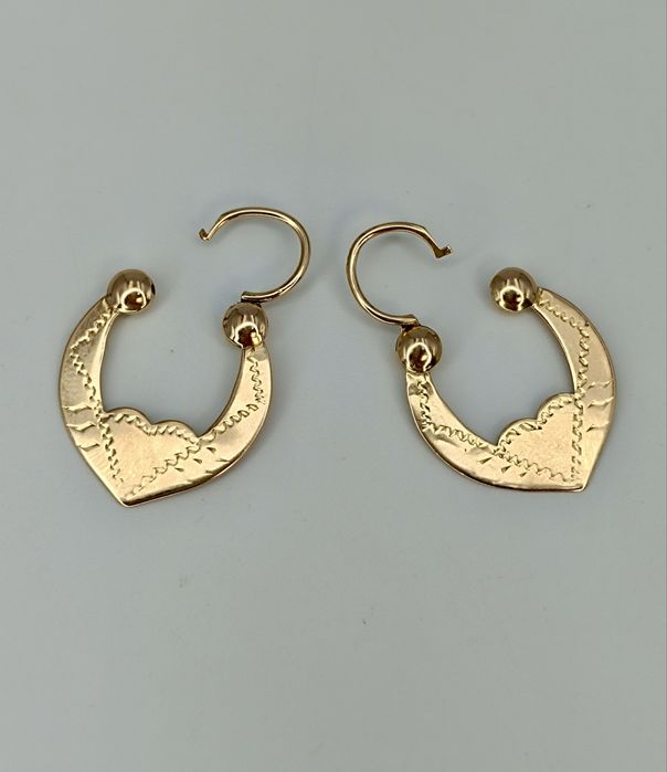 Советские  золотые серьги калачи (цыганские) 583 пробы