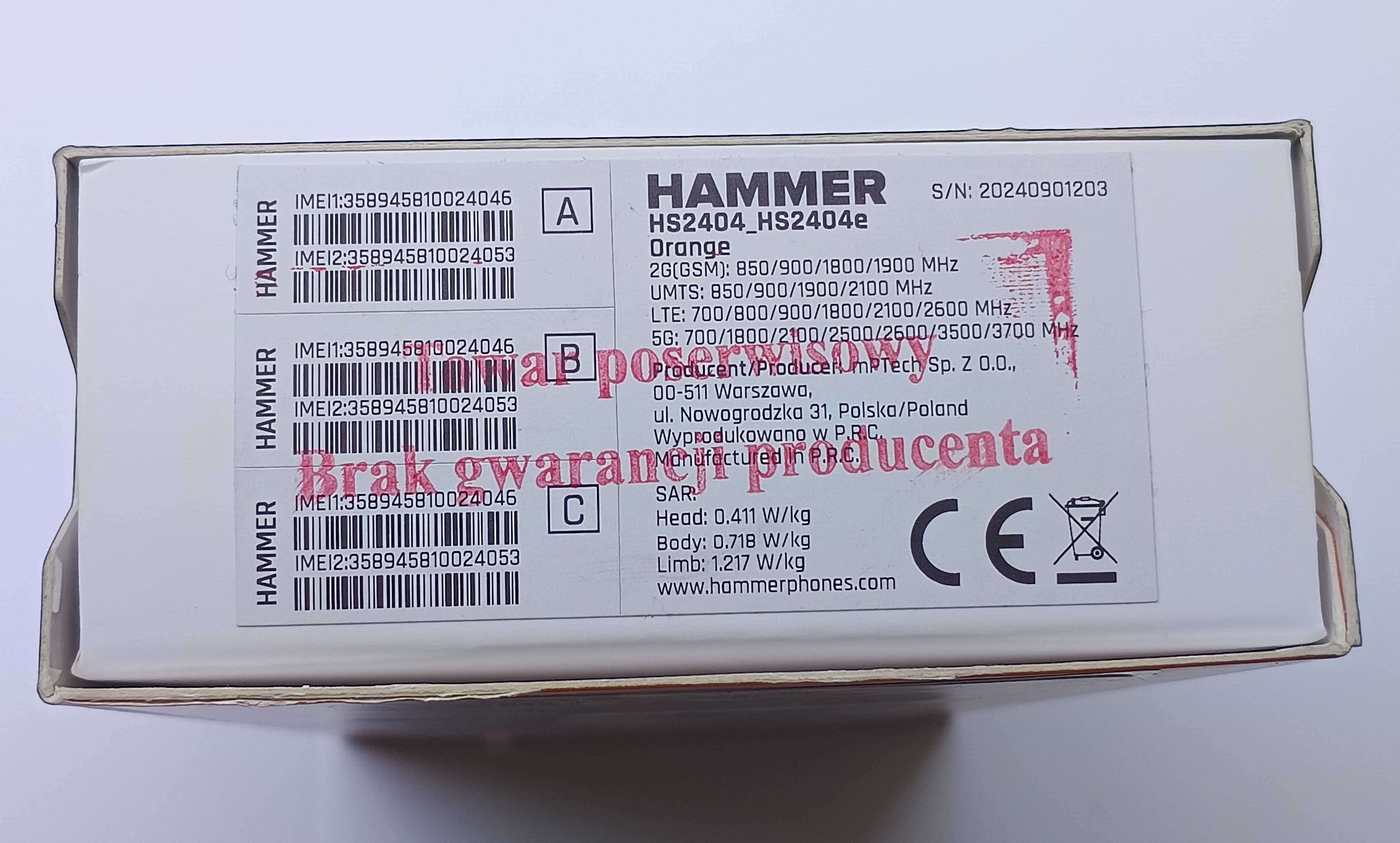 Hammer Construction 2 Thermal 5G 8GB/256GB NOWY z wadą aparatu