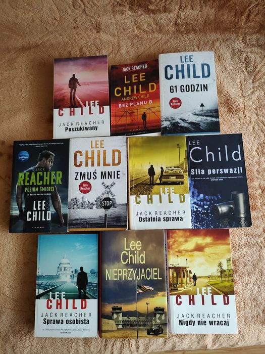 Książki Lee Child 10 tytułów.