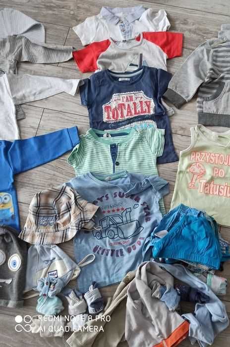 Zestaw ubrań chłopca 86 spodnie koszulki bluzy Coccodrillo Smyk