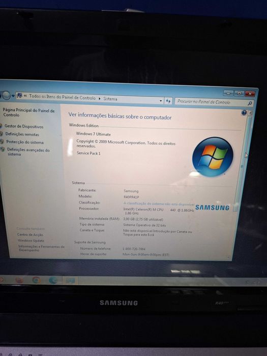 Samsung R40 Intel 3gbram windows 7