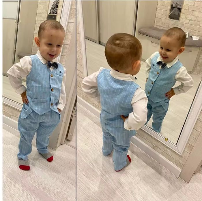 Костюм для немовлят  джентельмен блакитний 73 см 6-9 м 630 грн.