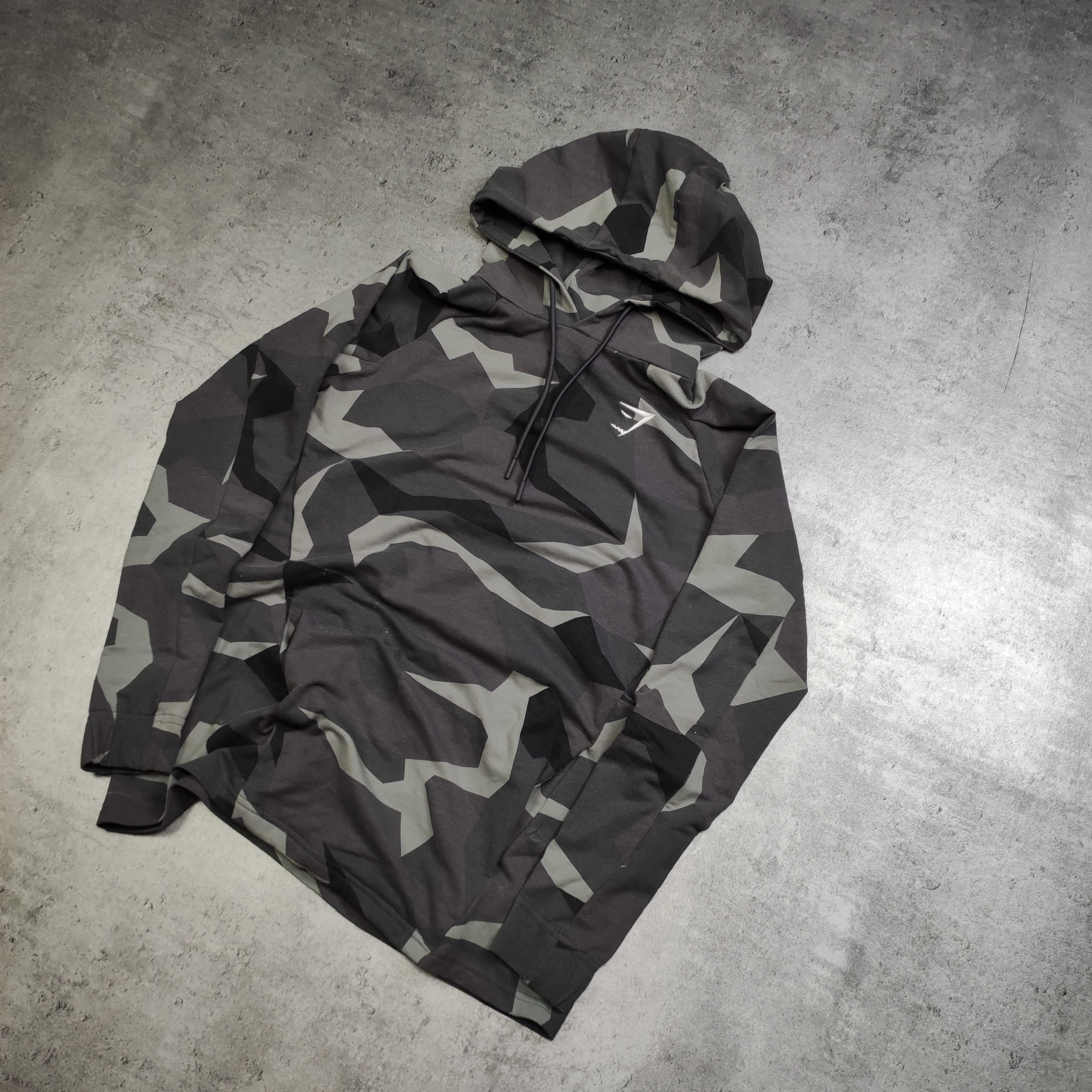 MĘSKA Bluza Sportowa z Kapturem Hoodie Moro Camo GymShark Siłownia