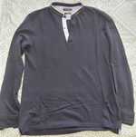 Polo manga comprida azul Massimo Dutti