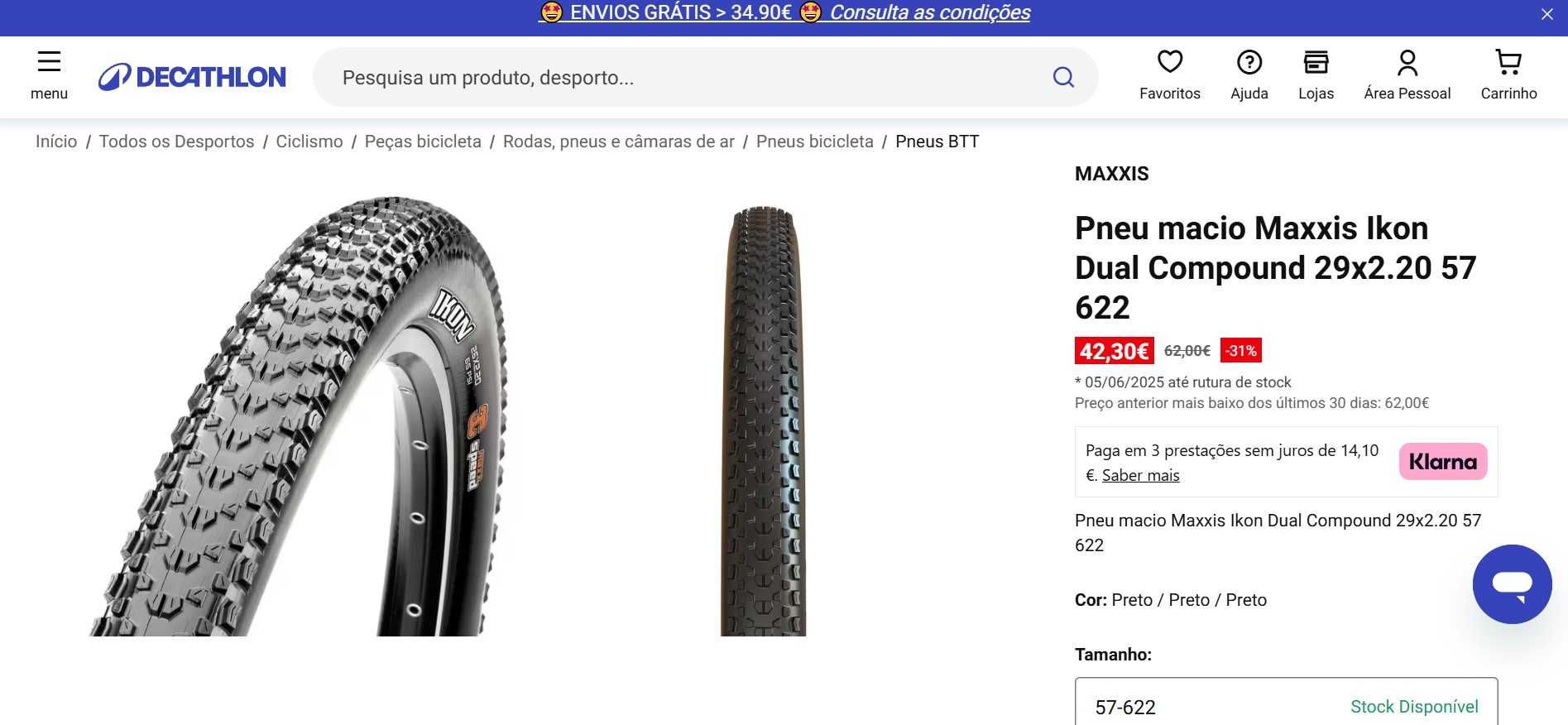 Pneu macio Maxxis Ikon Dual Compound 27,5 2.20